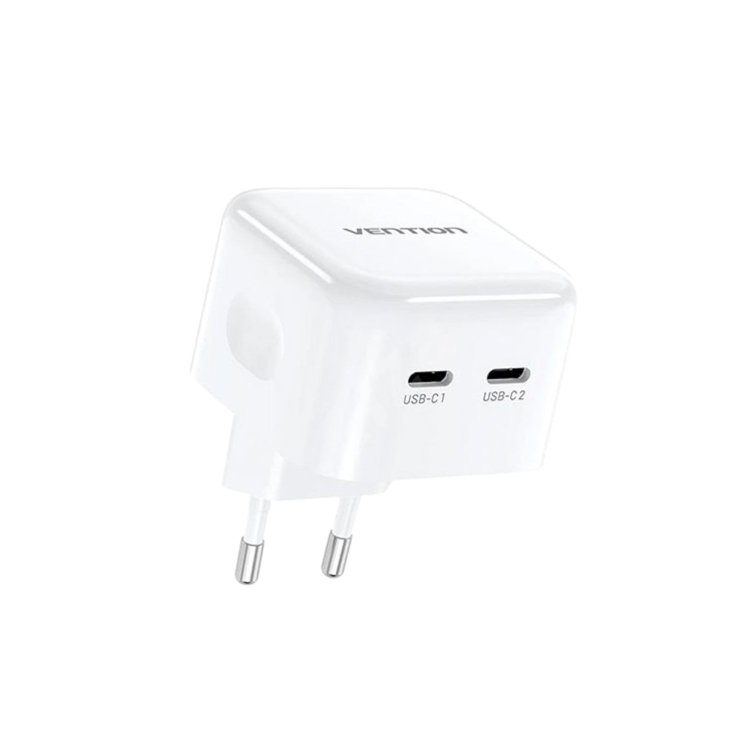 Vention FBPW0-EU 2-Port USB-C 35W GaN Charger - White